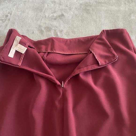 Forever 21‎ Burgundy Wrap Pencil Skirt|Size Medium - Picture 5 of 12